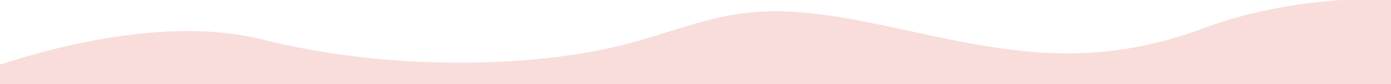 A minimalist decorative graphic featuring a wavy, undulating line in a soft blush pink color on a solid white background.